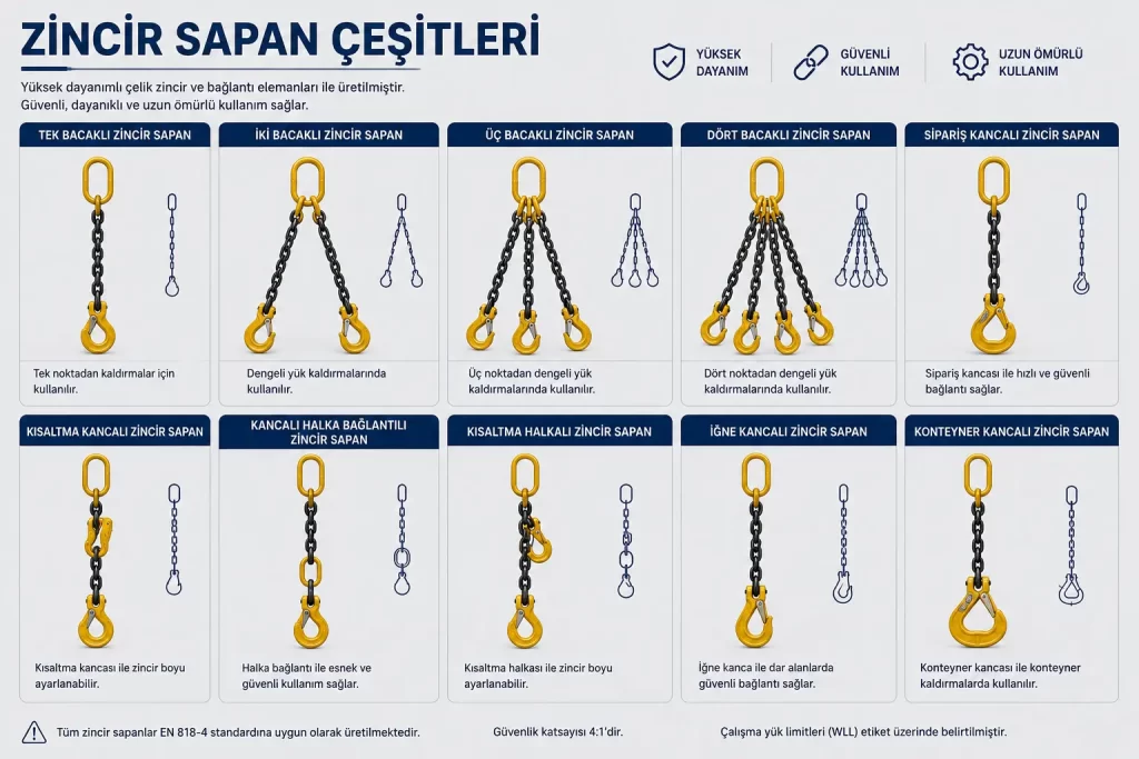Zincir Sapan Çeşitleri